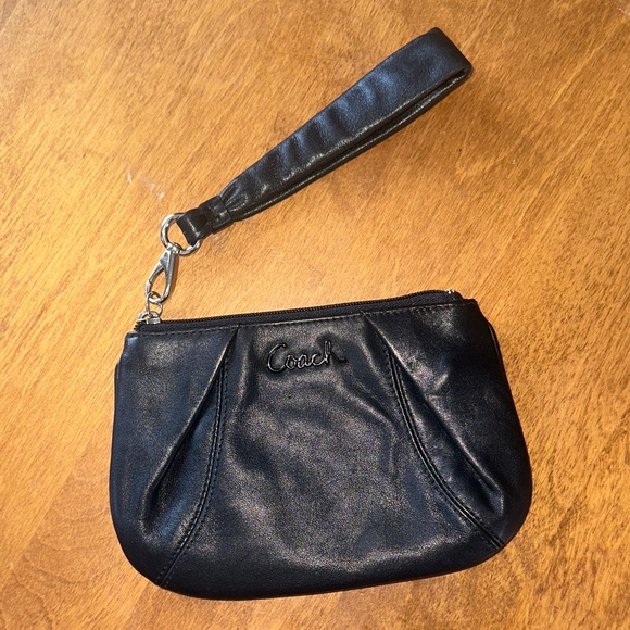 Coach Handbags - Coach Ashley Black Leather Wristlet